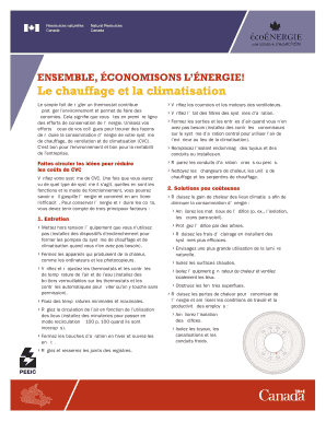 Liste de contrôle de la conservation de l'énergie