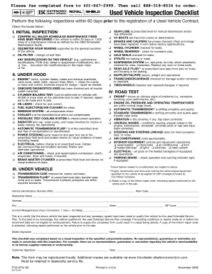 Used Vehicle Inspection Checklist