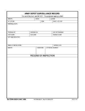 Army Depot Surveillance Record