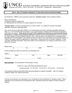 Student Request to Review Education Records