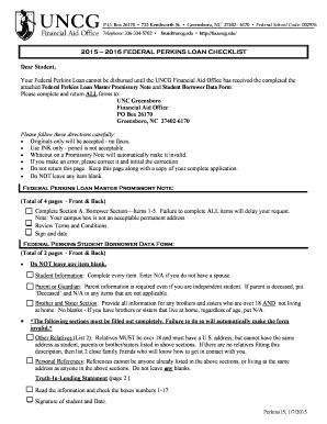 Federal Perkins Loan Master Promissory Note