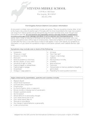 Student Concussion and Sudden Cardiac Arrest Awareness Form