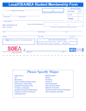 OEA/NEA Student Membership Form