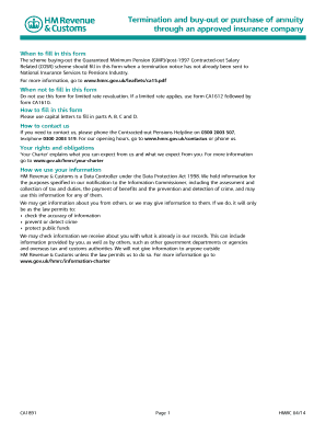 UK GMP Post-1997 COSR Termination Form