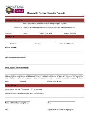 Request to Review Education Records