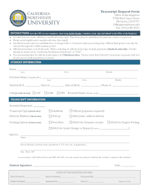 Transcript Request Form