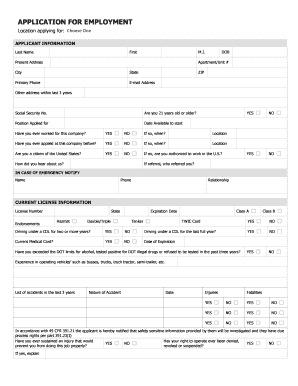 Application for Employment