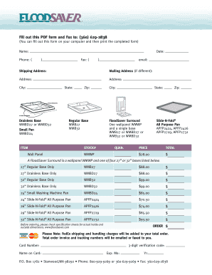 FloodSaver Order Form