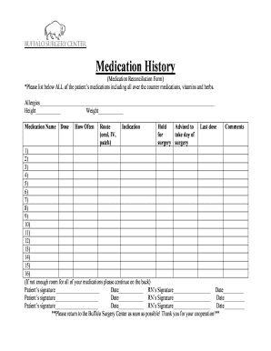 Medication Reconciliation Form