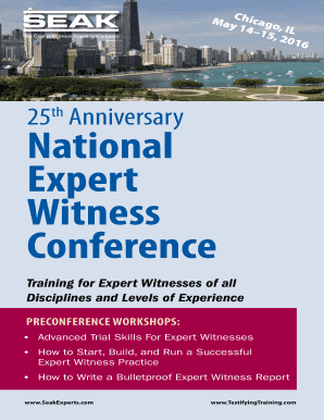 Expert Witness Conference Registration Form