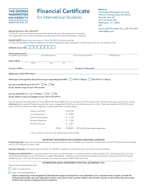 Financial Certificate for International Students
