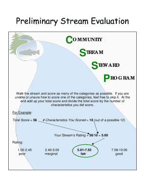Stream Evaluation Form