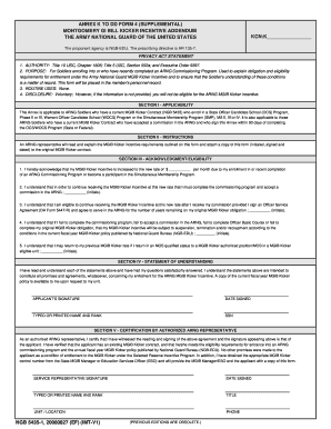 Montgomery GI Bill Kicker Incentive Addendum