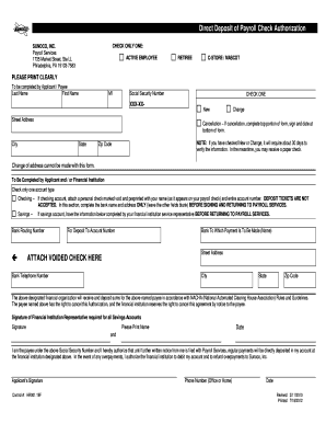 Sunoco Direct Deposit Authorization Form