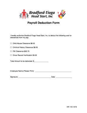 Payroll Deduction Form