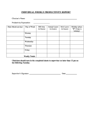 Individual Weekly Productivity Report