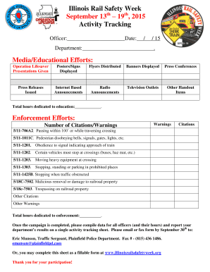 Fillable Online illinoistruckcops Illinois Rail Safety Week September ...