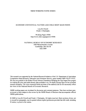 Economic Contextual Factors and Child Body Mass Index - nber