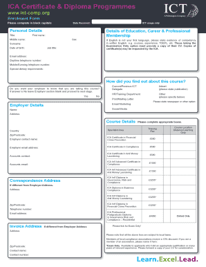 ICA Certificate & Diploma Programmes Enrolment Form