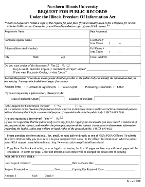 Northern Illinois University FOIA Request Form