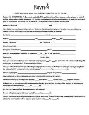 Ravn Alaska Employment Application