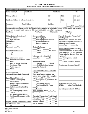 Workforce Innovation and Opportunity Act Application
