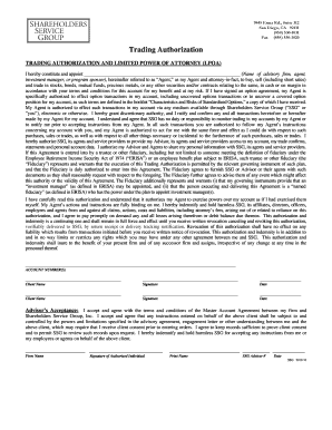 Trading Authorization and Limited Power of Attorney