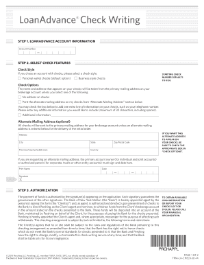 LoanAdvance Check Writing Application