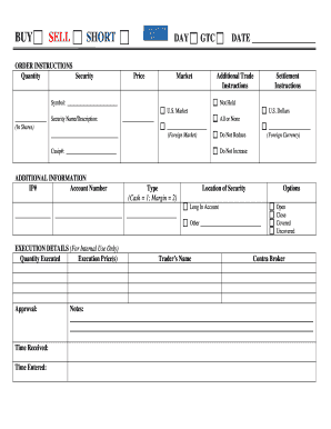 Stock Trade Order Form