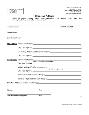 Change of Address Form