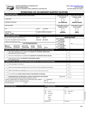 Missouri IFTA Quarterly Tax Return