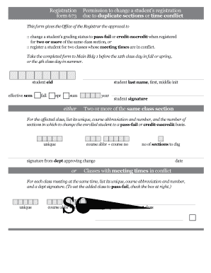 Registration Permission Form 673