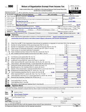 Form 990 Return of Organization Exempt From Income Tax