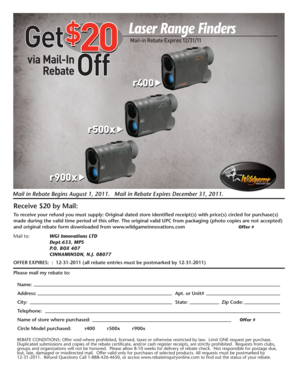 Laser Range Finder Mail-in Rebate Form