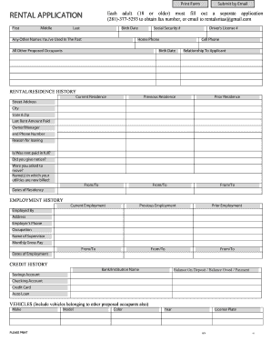 Rental Application Form