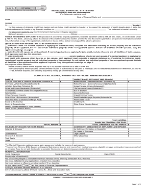 Wisconsin Individual Financial Statement