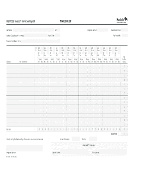 Manitoba Support Services Payroll Timesheet