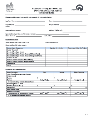 Cooperative Questionnaire Form