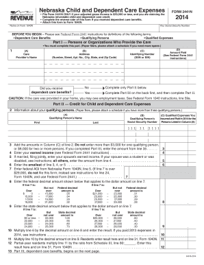 Nebraska Child and Dependent Care Expenses Form 2441N