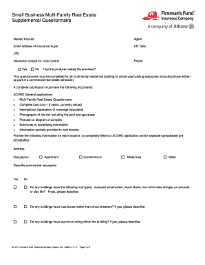 Multi-Family Real Estate Supplemental Questionnaire