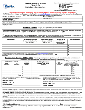 Flexible Spending Account Reimbursement Form 2014