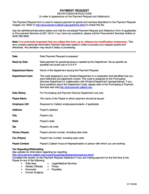 Payment Request Form