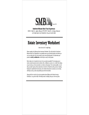 Estate Inventory Worksheet