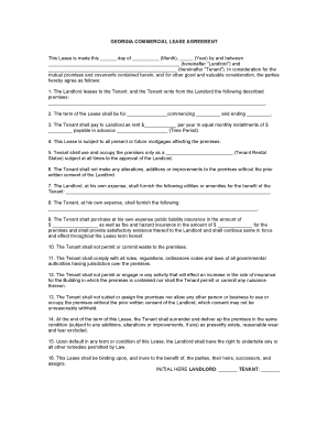 Georgia Commercial Lease Agreement