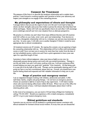 Consent for Treatment