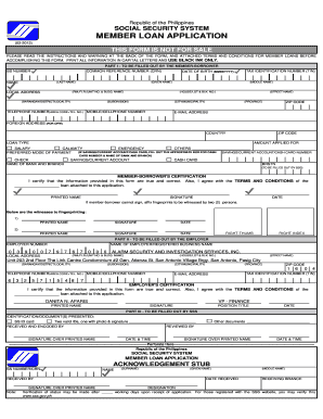 Philippines Social Security System Member Loan Application