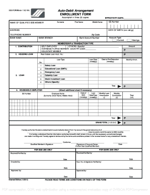 SSS Auto-Debit Arrangement Form