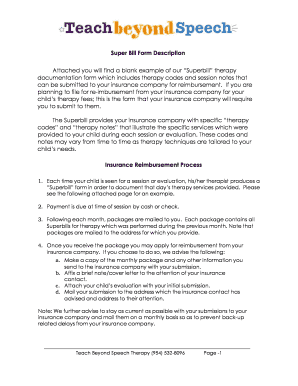 Superbill Therapy Documentation Form