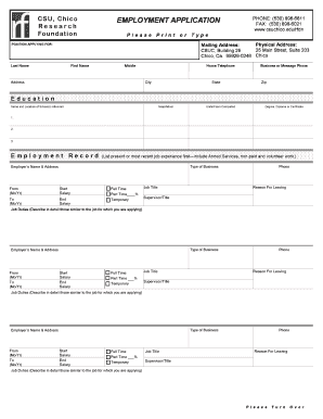 Employment Application Form