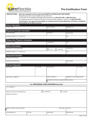 Pre-Certification Form